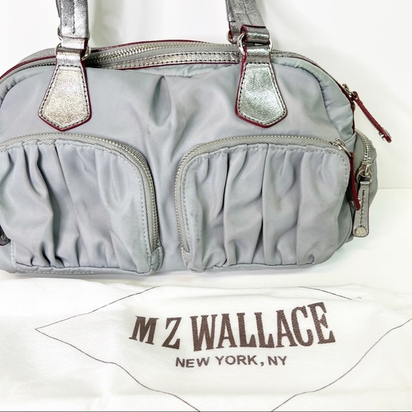 Mz Wallace Light Gray Tote Purse Silver - Picture 2 of 16